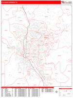 Colorado Springs Wall Map Zip Code